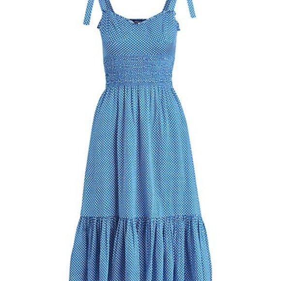 NWT Polo Ralph Lauren Women's Star Tie Mid Length Dress Size 12 - Picture 1 of 4